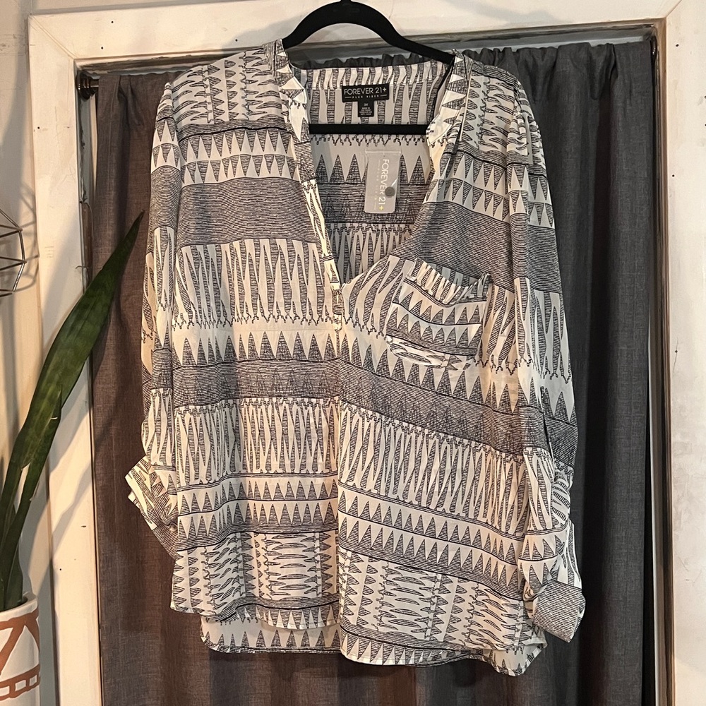 F21 Aztec Print Work Tunic